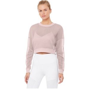 Alo Yoga Mesh Row Long Sleeve in Lavender Cloud